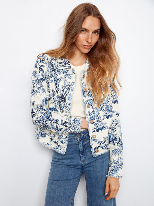 CB Printed Linen Jean Jacket