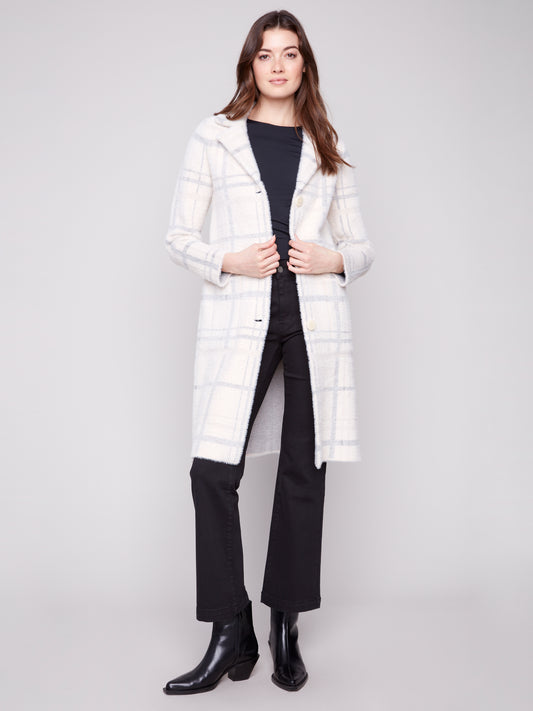 CB Plaid Knit Coatigan