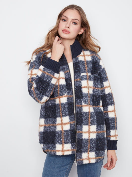 CB Boucle Jacket W/Rounded Hem