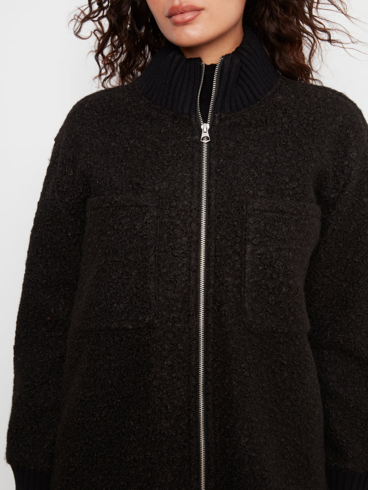 CB Boucle Jacket W/Rounded Hem