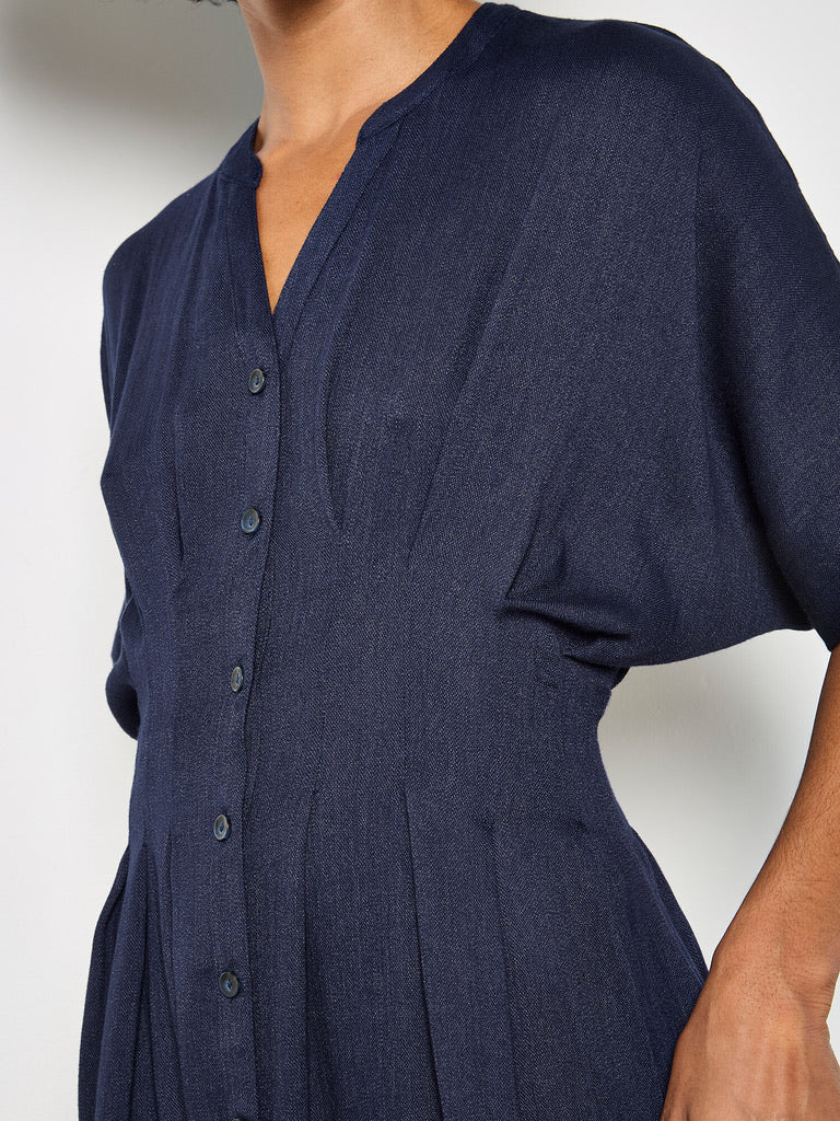 AP Pleated Waist Shirt Dress