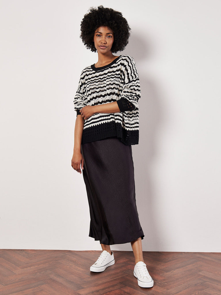 AP Stripped Pointelle Sweater