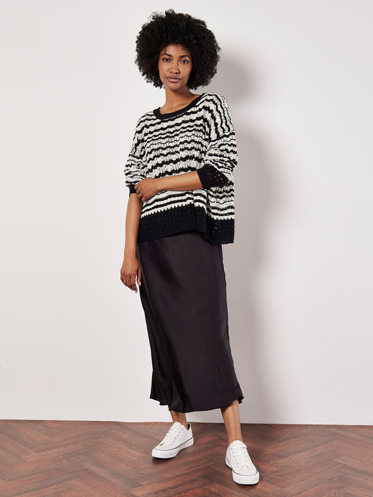 AP Stripped Pointelle Sweater