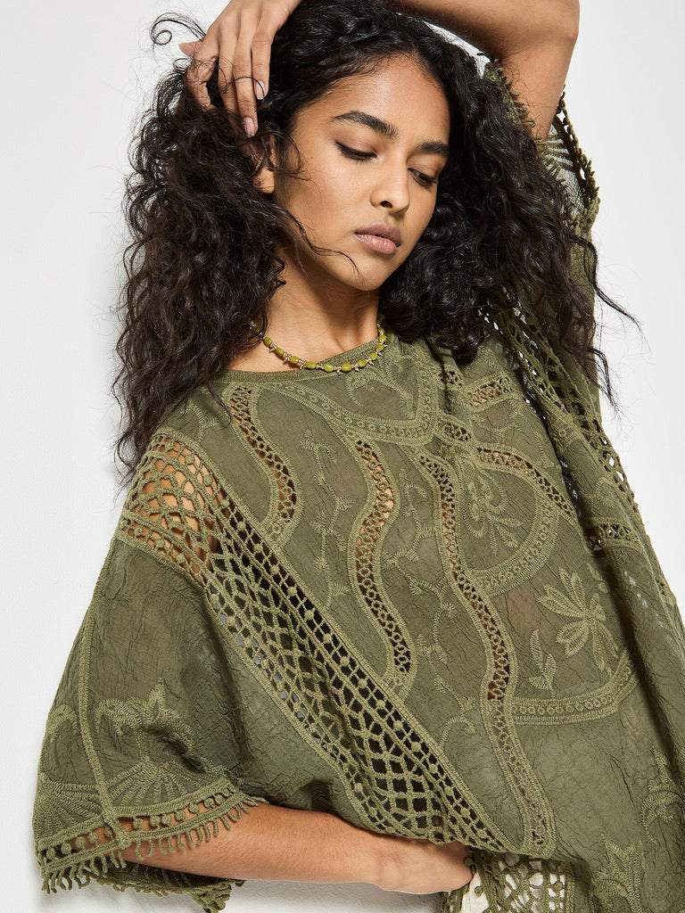 AP Embrod. Cotton Crochet Top
