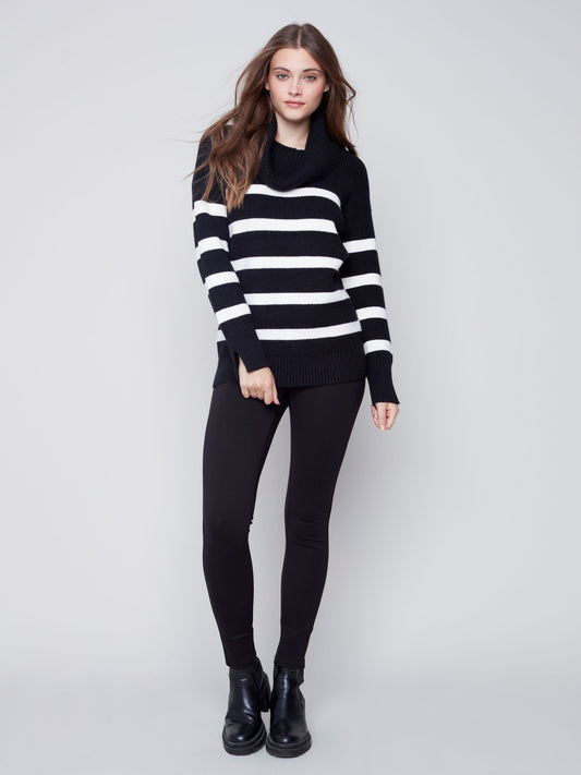 CB Turtleneck Stripe Sweater